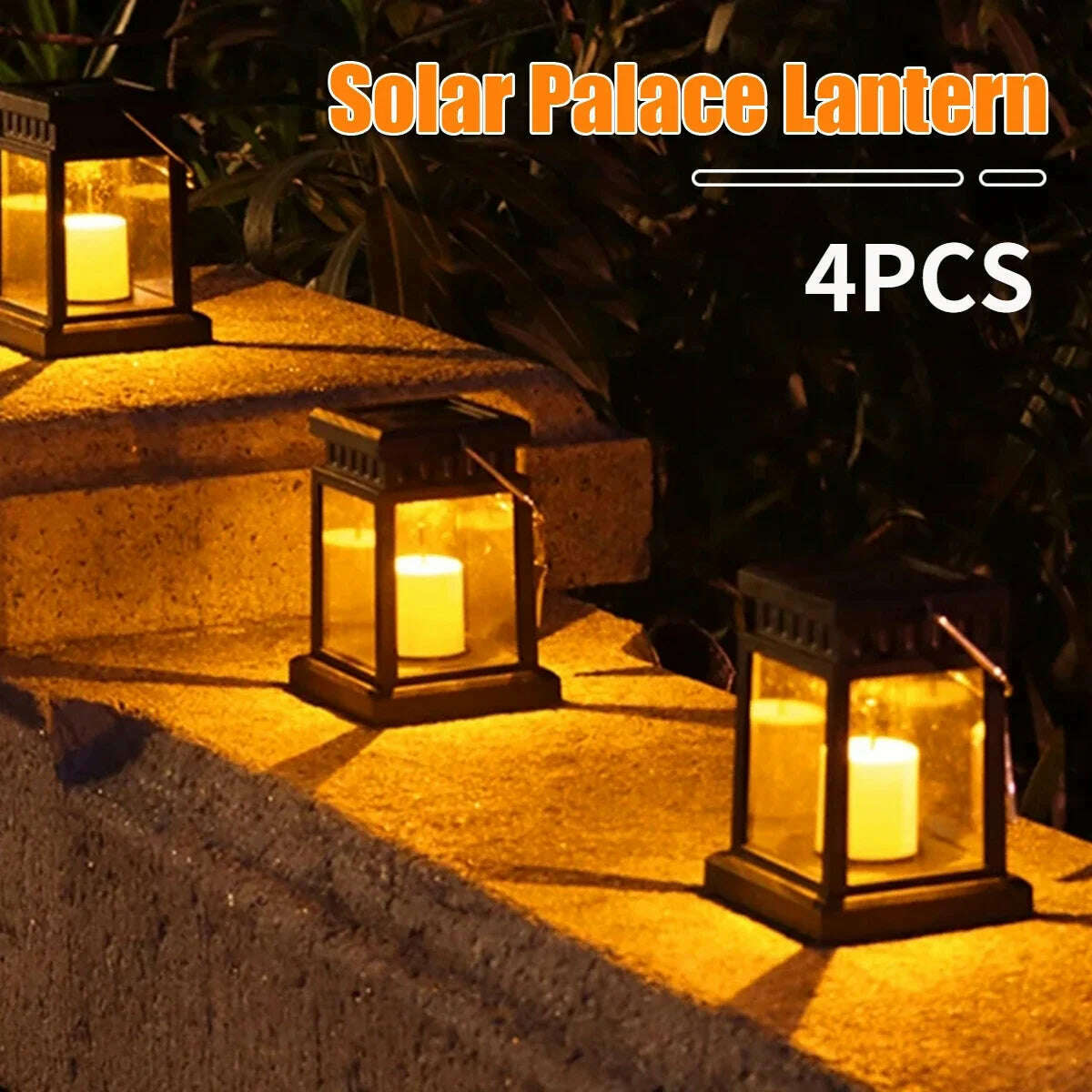 Solar Lights Outdoor Retro Palace Lantern Lights Hanging Candle Lamps Landscape Lighting Floor Lights Garden Decor Solar Lantern - KIMLUD