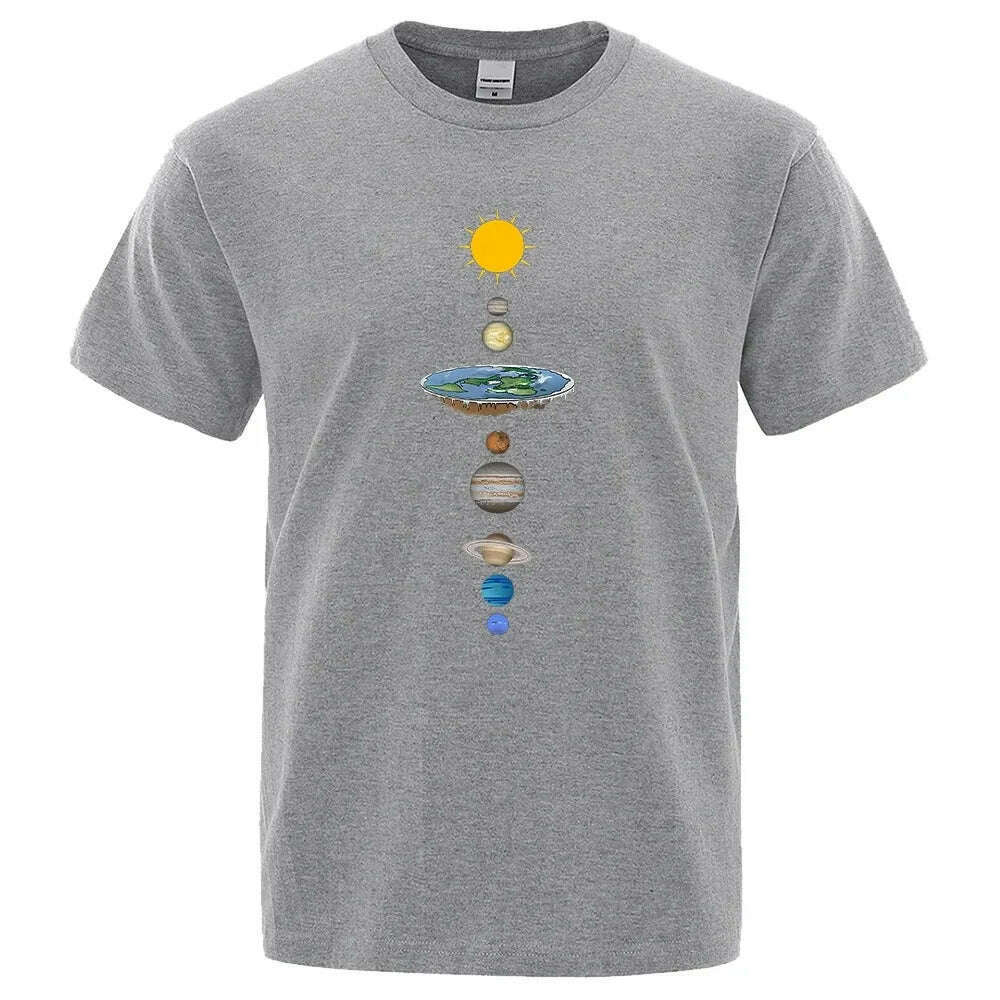 KIMLUD, Solar System Planets printed short sleeve men's street casual loose T-shirt T women's summer cotton parent-child top clothing, 3 / XXL, KIMLUD APPAREL - Womens Clothes