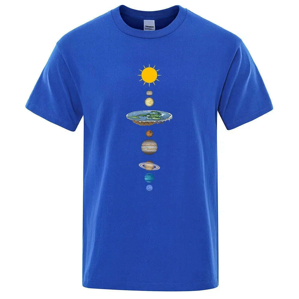KIMLUD, Solar System Planets printed short sleeve men's street casual loose T-shirt T women's summer cotton parent-child top clothing, 5 / S, KIMLUD APPAREL - Womens Clothes