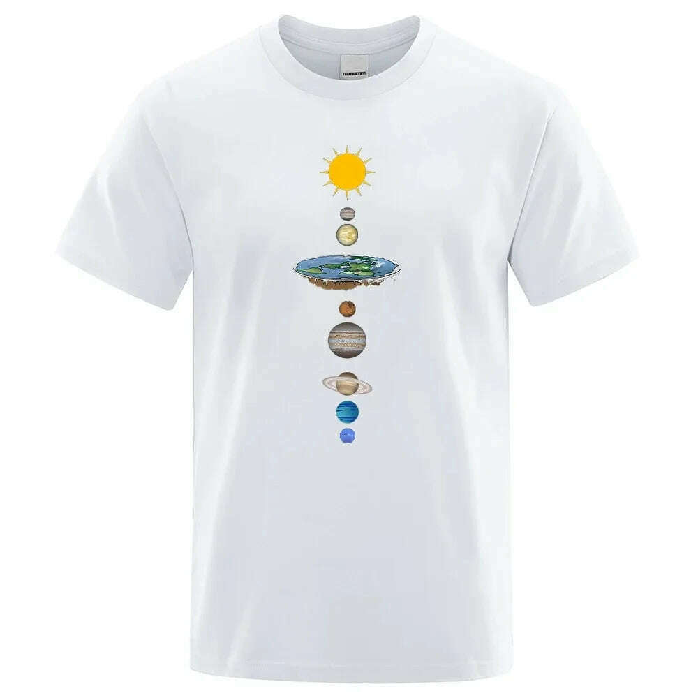 KIMLUD, Solar System Planets printed short sleeve men's street casual loose T-shirt T women's summer cotton parent-child top clothing, 8 / L, KIMLUD APPAREL - Womens Clothes