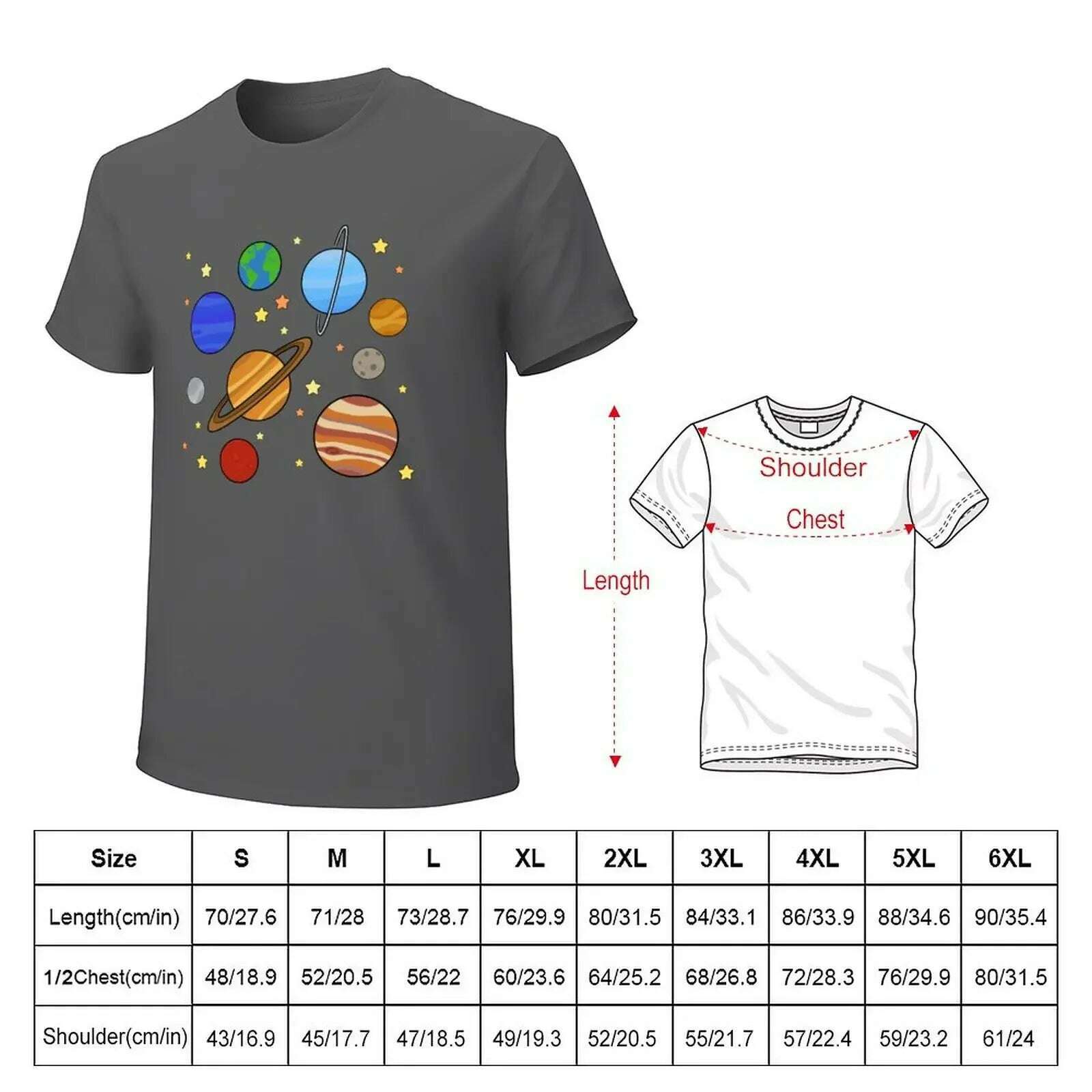 Solar System T-Shirt blacks graphics boys animal print tshirts for men - KIMLUD