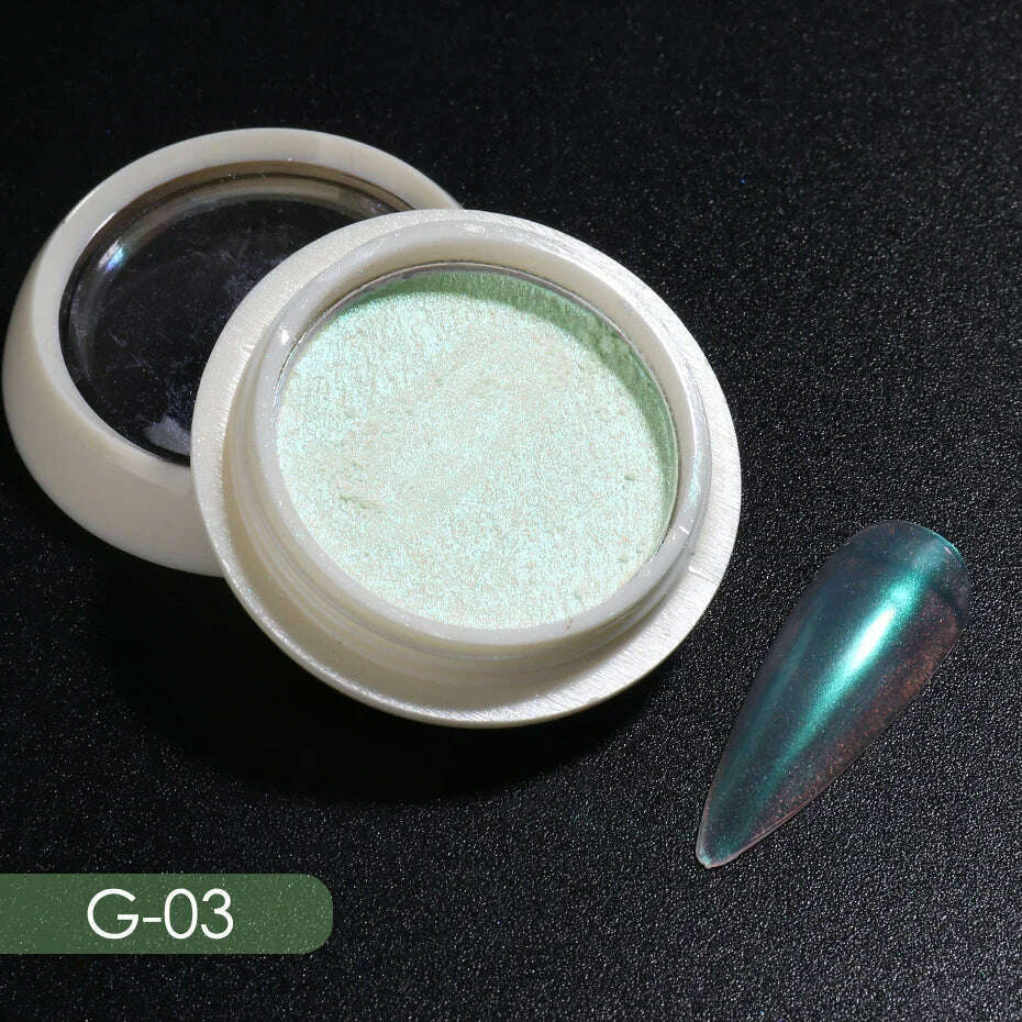 KIMLUD, Solid Powder Nail Glitter Aurora Mirror Chrome Mermaid Pigment Holographic Rubbing Dust Nail Art Decorations Manicure TRG01-06-2, KIMLUD Womens Clothes