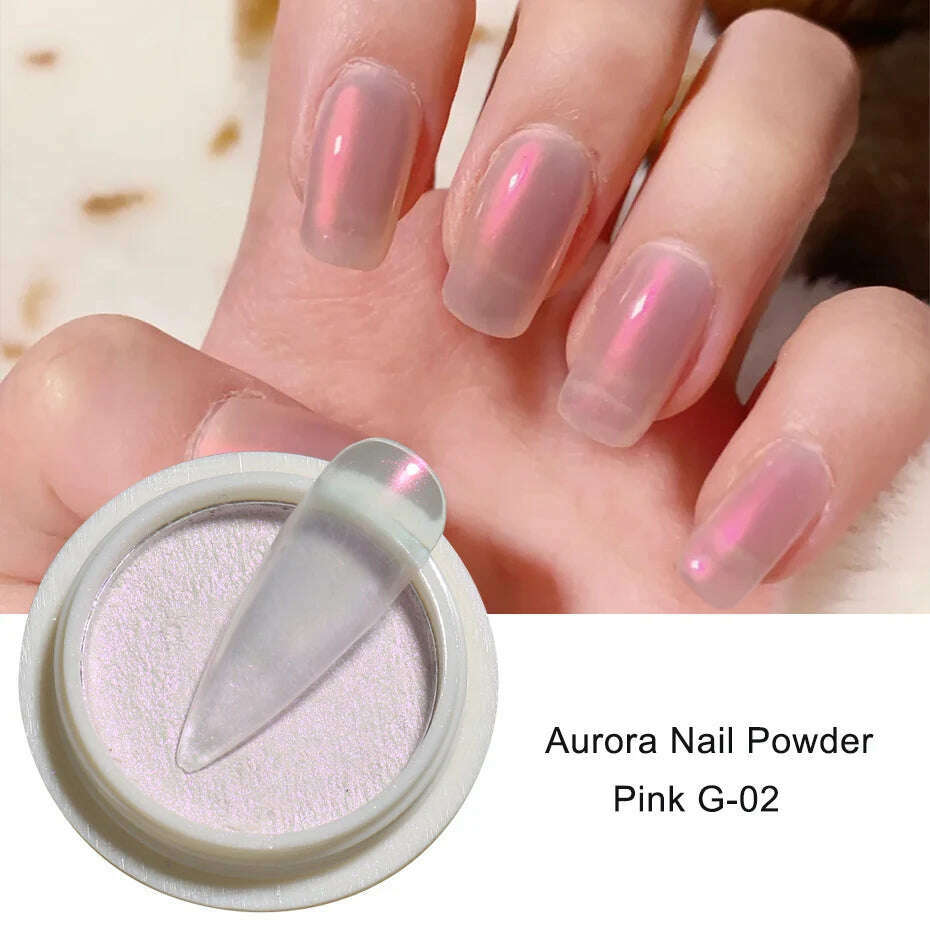 KIMLUD, Solid Powder Nail Glitter Aurora Mirror Chrome Mermaid Pigment Holographic Rubbing Dust Nail Art Decorations Manicure TRG01-06-2, KIMLUD Womens Clothes
