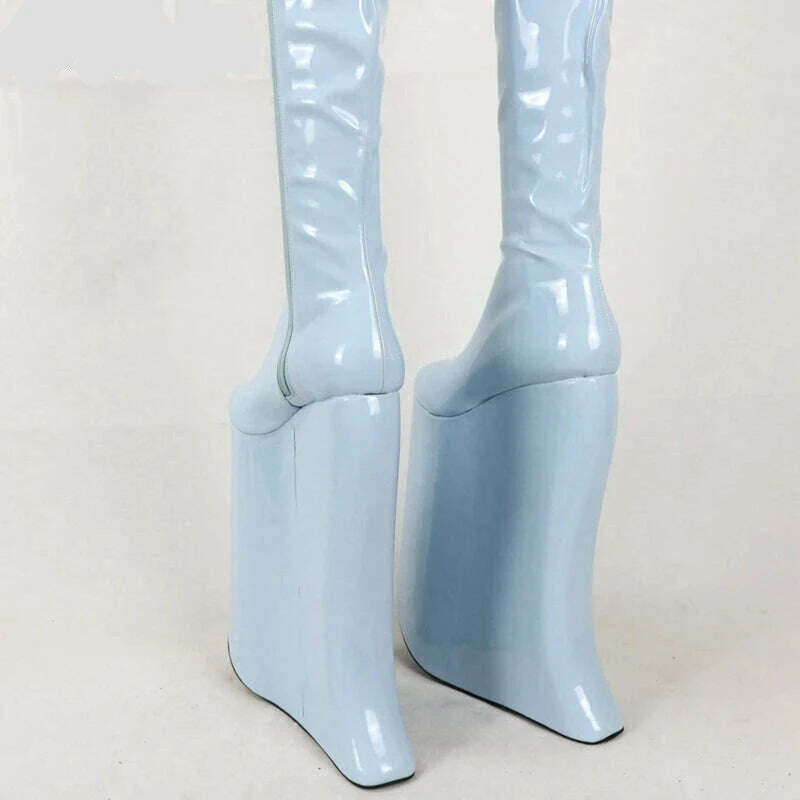 KIMLUD, Sorbern Customized Drag Queen Boots Women Unisex 30Cm High Heel Knee High Ladygaga Insperied Boot Ladies Platform Shoes, KIMLUD Womens Clothes