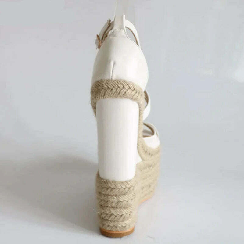 Sorbern Rope Wedge Heels 18Cm High Heels Size 13 Shoes For Women Plus Size 34-46 Custom Open Toe Sandals 2018 New Arrivals - KIMLUD