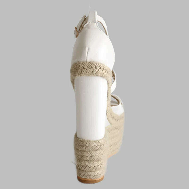 Sorbern Rope Wedge Heels 18Cm High Heels Size 13 Shoes For Women Plus Size 34-46 Custom Open Toe Sandals 2018 New Arrivals - KIMLUD