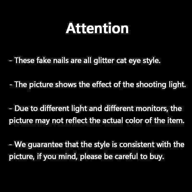 Sparkling Red Cat Eye Solid Color Fake Nail Halloween Fashion Detachable Finished False Nails Press on Nails with Glue Wholesale - KIMLUD