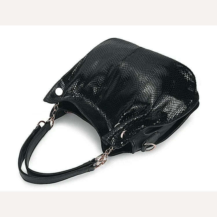 KIMLUD, Split leather Women handbags Serpentine fashion messenger bags for female shoulder bag luxury designer Ladies Chains big Totes, KIMLUD Womens Clothes