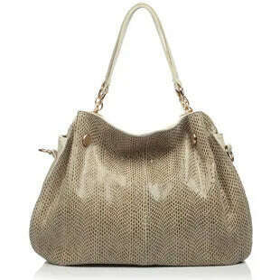 KIMLUD, Split leather Women handbags Serpentine fashion messenger bags for female shoulder bag luxury designer Ladies Chains big Totes, Rice white, KIMLUD APPAREL - Womens Clothes