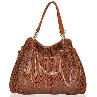KIMLUD, Split leather Women handbags Serpentine fashion messenger bags for female  shoulder bag luxury designer Ladies Chains big Totes, brown, KIMLUD Womens Clothes
