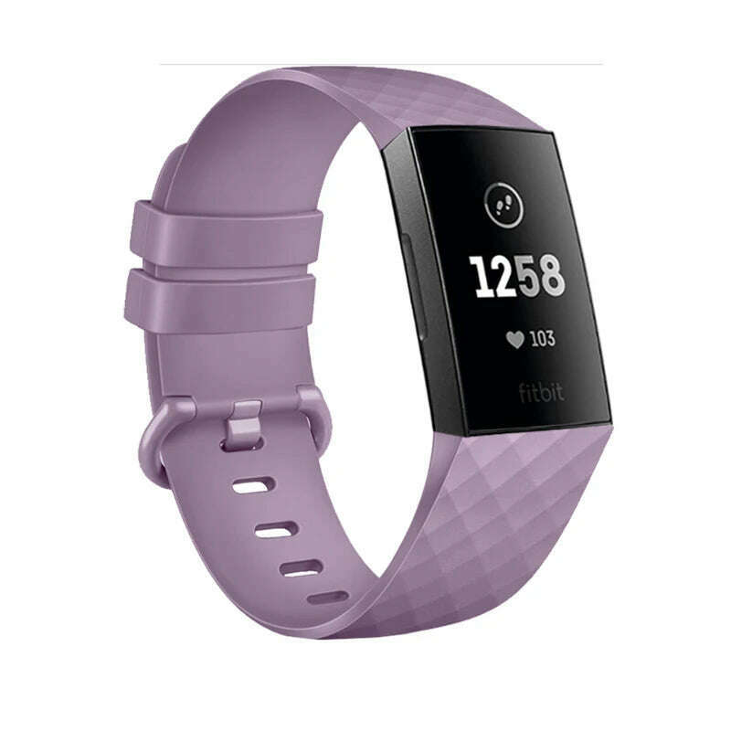 KIMLUD, Sport Band For Fitbit Charge 3 / Fitbit Charge 4 Strap Soft TPU Wristband Bracelet Replacement Belt For Charge3 SE Band Correa, Light Purple / For Charge 3 S Size / CHINA, KIMLUD Womens Clothes