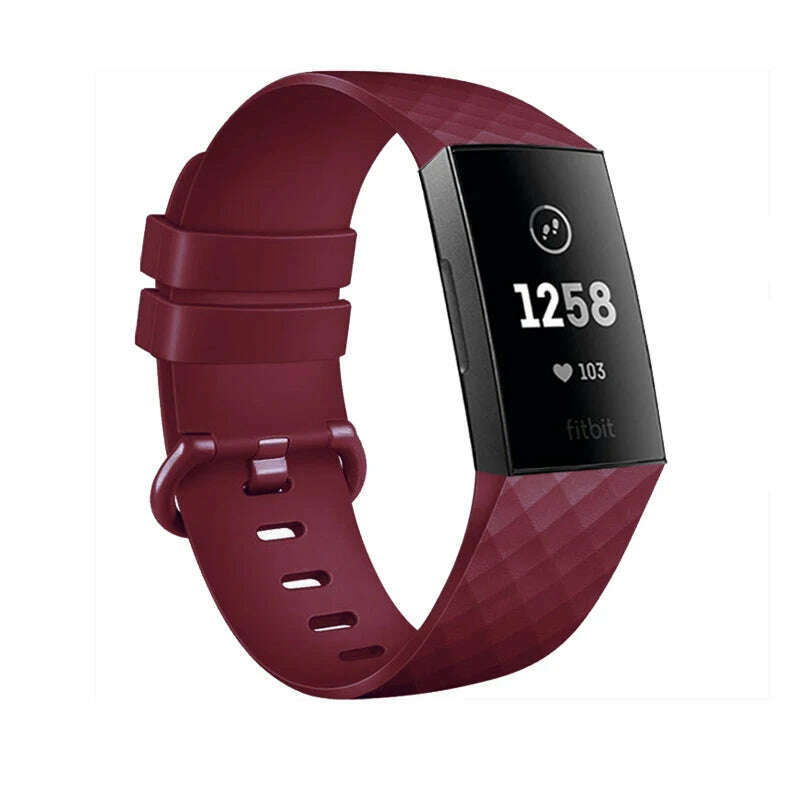 KIMLUD, Sport Band For Fitbit Charge 3 / Fitbit Charge 4 Strap Soft TPU Wristband Bracelet Replacement Belt For Charge3 SE Band Correa, Dark Red / For Charge 3 S Size / CHINA, KIMLUD Womens Clothes