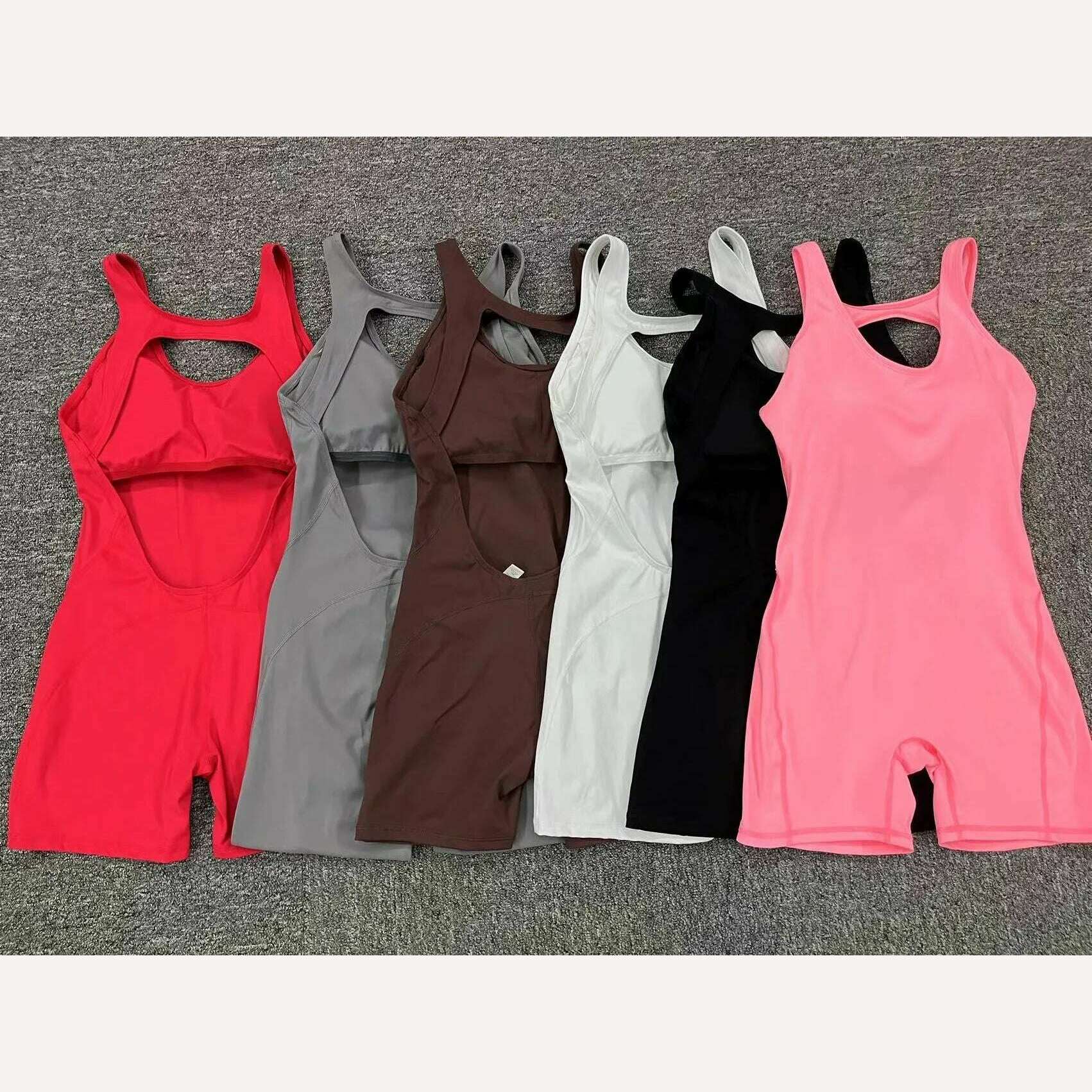 Sporty Jumpsuit Women Gym Yoga Clothing Lycra Short Fitness Overalls Backless Workout Clothes for Women Sport Set Activewear New - KIMLUD