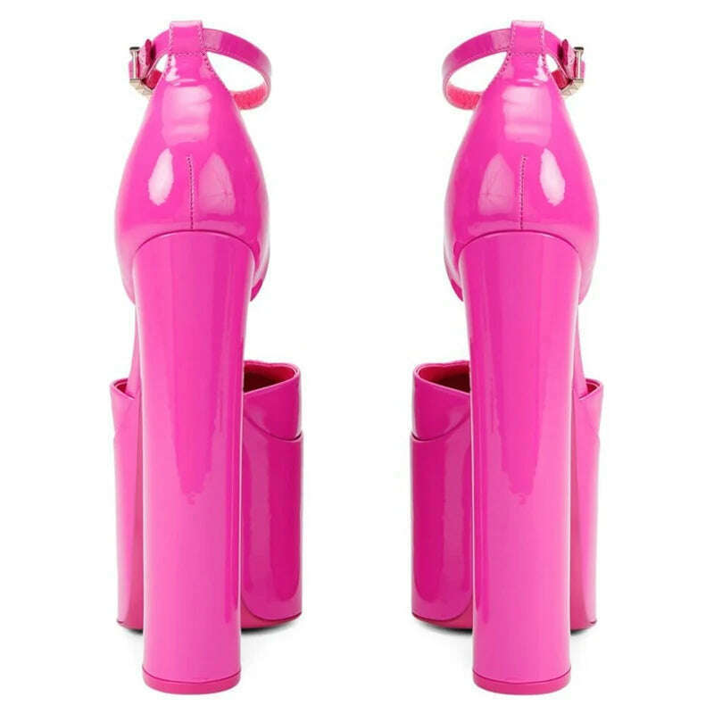 KIMLUD, Spring And Summer 2023 Brand New Sexy Patent Leather Super-High Heel Sandals Platform Women's Shoes Pumps Big Size Fashion Show, KIMLUD Womens Clothes