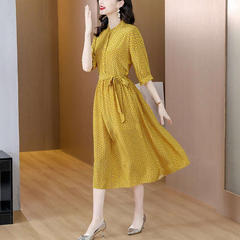 Spring Fashion Elegant Silk Printed Dress For Women 2023 New Versatile Spring Fashion Elegant Silk Printed Dress For Women 2023 New Versatile