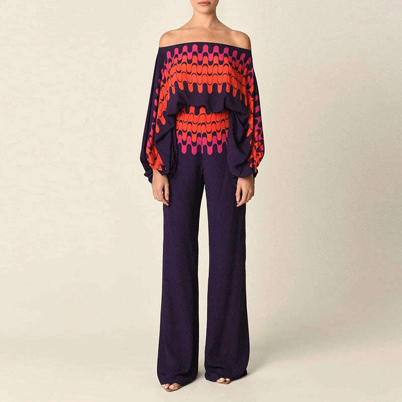 KIMLUD, Spring Summer Loungewear Women Slash Neck Long Batwing Sleeve 2 Pieces Matching Sets 2023 Printing Wide Leg Pants Ladies Outfit, KIMLUD Womens ClothesKIMLUD, Spring Summer Loungewear Women Slash Neck Long Batwing Sleeve 2 Pieces Matching Sets 2023 Printing Wide Leg Pants Ladies Outfit, 07 Print / S, KIMLUD APPAREL - Womens Clothes