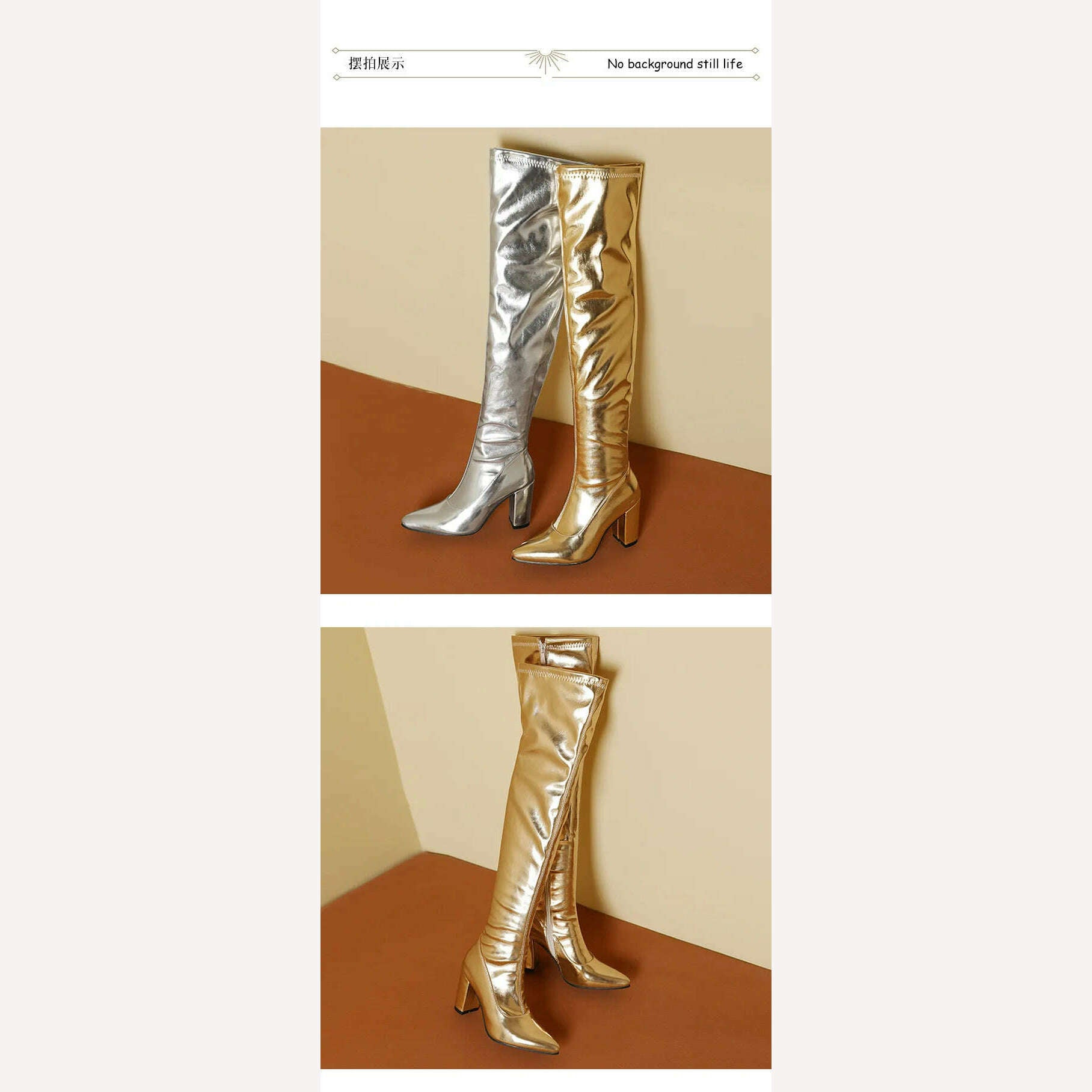 KIMLUD, Spring/Autumn Over-the-Knee Women's Boots Thick Heel Pointed Toe Zipper Square High Heel Thigh Boots Elastic Riding Boot Female, KIMLUD Womens Clothes