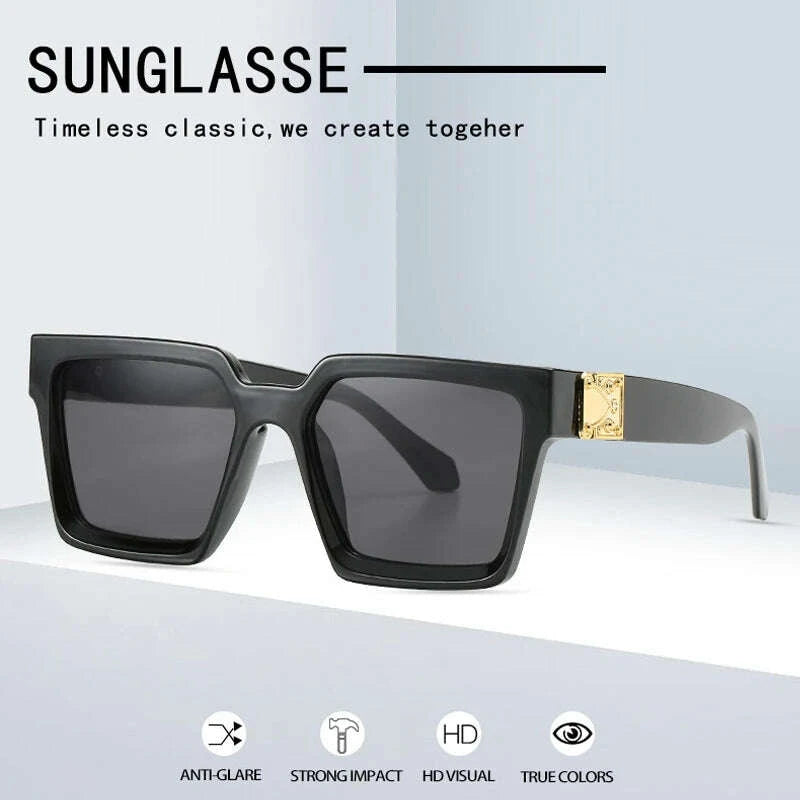 Square Sunglasses Men Luxury Brand Designer Men Eyeglasses Luxury Retro High Quality UV400 Gafas De Sol Hombre