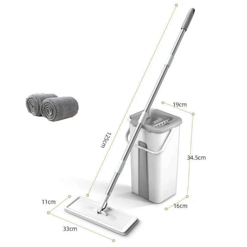 KIMLUD, Squeeze Mop With Bucket House Wring For Cleaning Wet Floors Wipe Help Washing Windows Lightning Offers Magic Lazy House Mophead, 1 set within 2 pads, KIMLUD APPAREL - Womens Clothes