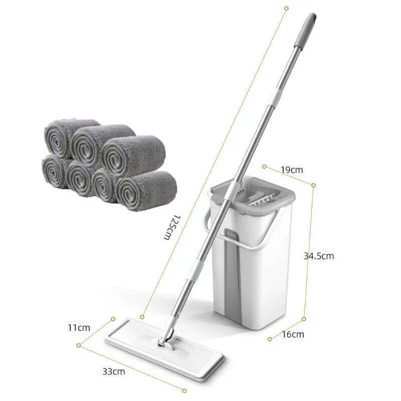 KIMLUD, Squeeze Mop With Bucket House Wring For Cleaning Wet Floors Wipe Help Washing Windows Lightning Offers Magic Lazy House Mophead, 1 set within 7 pads, KIMLUD APPAREL - Womens Clothes