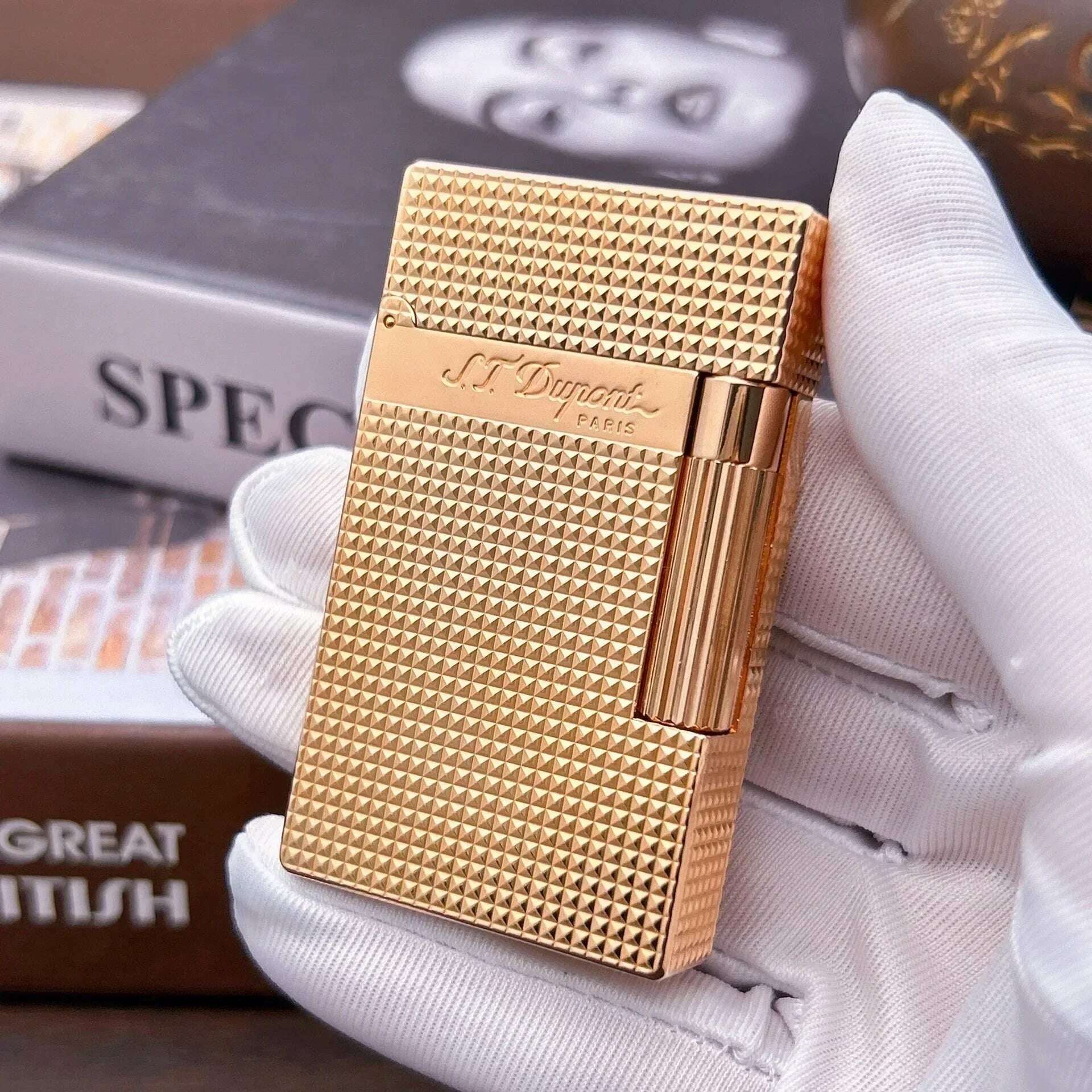 KIMLUD, S.T. Dupont lighter, classic Paris nail style, crisp sound lighter, top manufacturer quality, gift for men, Second Generation, KIMLUD APPAREL - Womens Clothes