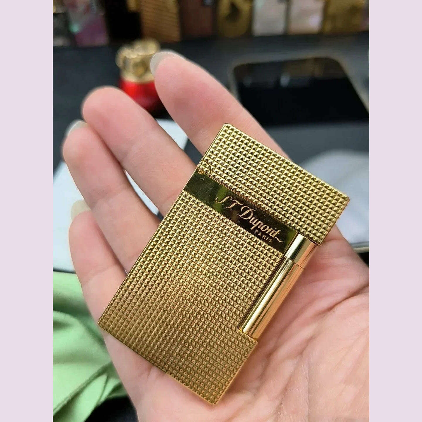 KIMLUD, S.T. Dupont lighter, classic Paris nail style, crisp sound lighter, top manufacturer quality, gift for men, Second Generation 2, KIMLUD APPAREL - Womens Clothes