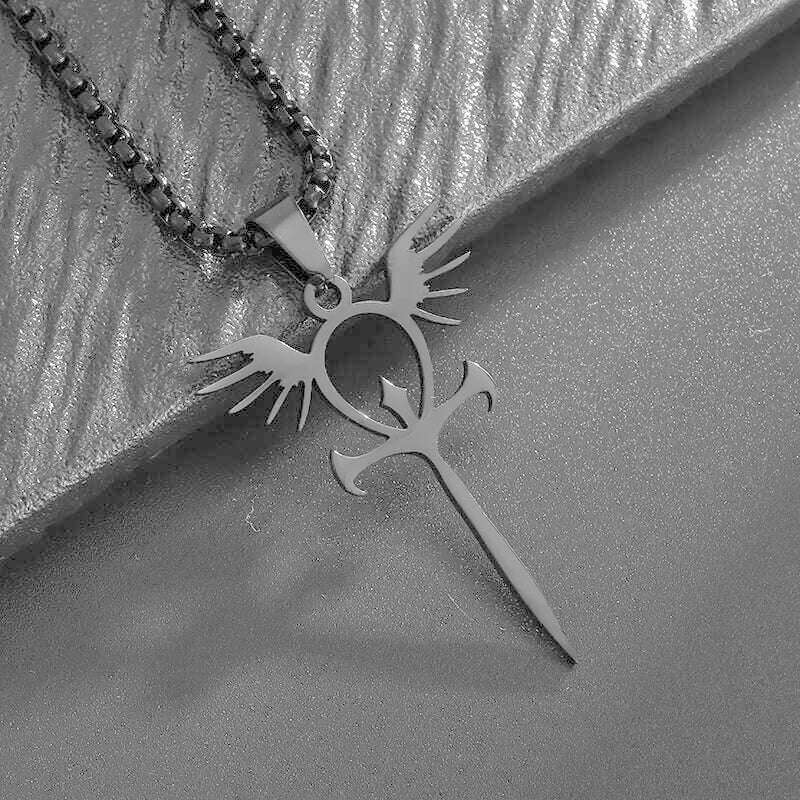 Stainless Steel Ancient Egyptian Ankh Cross Totem Pendant Necklace Men's Pharaoh Life Key Amulet Jewelry - KIMLUD