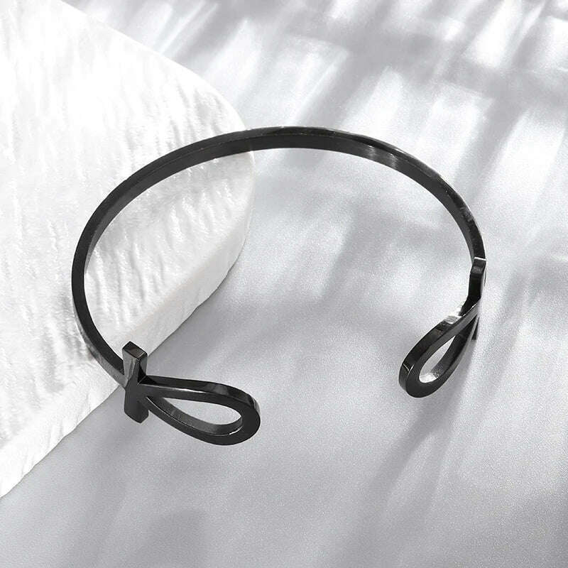 Stainless Steel Ancient Egyptian Ankh Cross Totem Pendant Necklace Men's Pharaoh Life Key Amulet Jewelry - KIMLUD