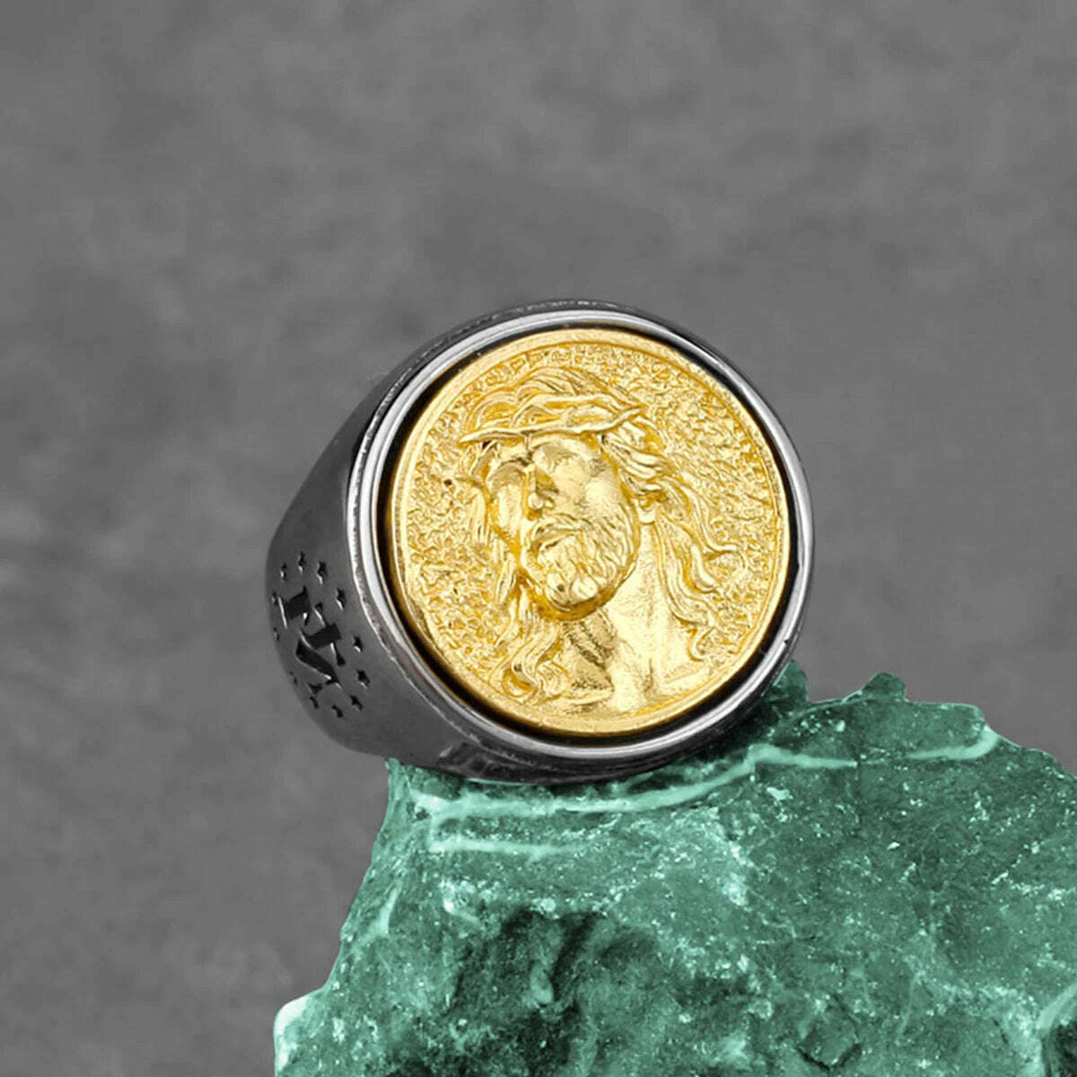 Stainless Steel Jesus Cross Ring Men's Fashion Classic Religious Amulet Accessories Hip Hop Punk Biker Jewelry Gifts Wholesale - KIMLUD