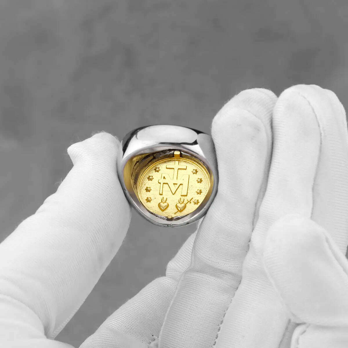 Stainless Steel Jesus Cross Ring Men's Fashion Classic Religious Amulet Accessories Hip Hop Punk Biker Jewelry Gifts Wholesale - KIMLUD