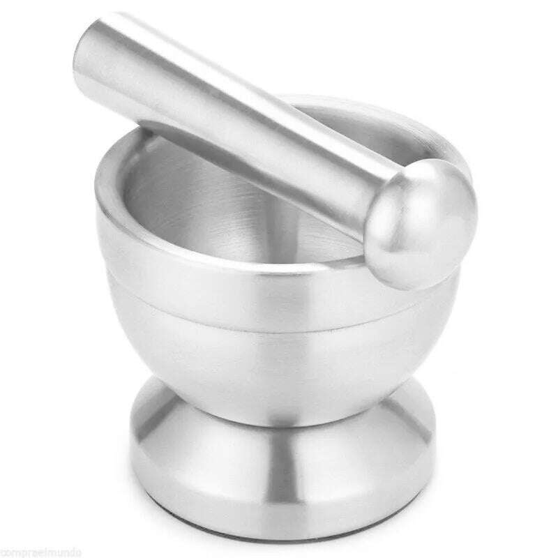 KIMLUD, Stainless Steel Mortar and Pestle Kitchen Garlic Pugging Pot Pharmacy Bowl Pepper Spice Grinder Pot Household Kitchen Gadget, KIMLUD Womens Clothes