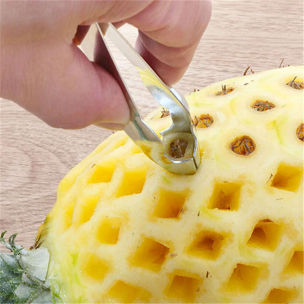 Stainless Steel Strawberry Huller Fruit Peeler Pineapple Corer Slicer Cutter Kitchen Knife Gadgets Pineapple Slicer Clips New - KIMLUD