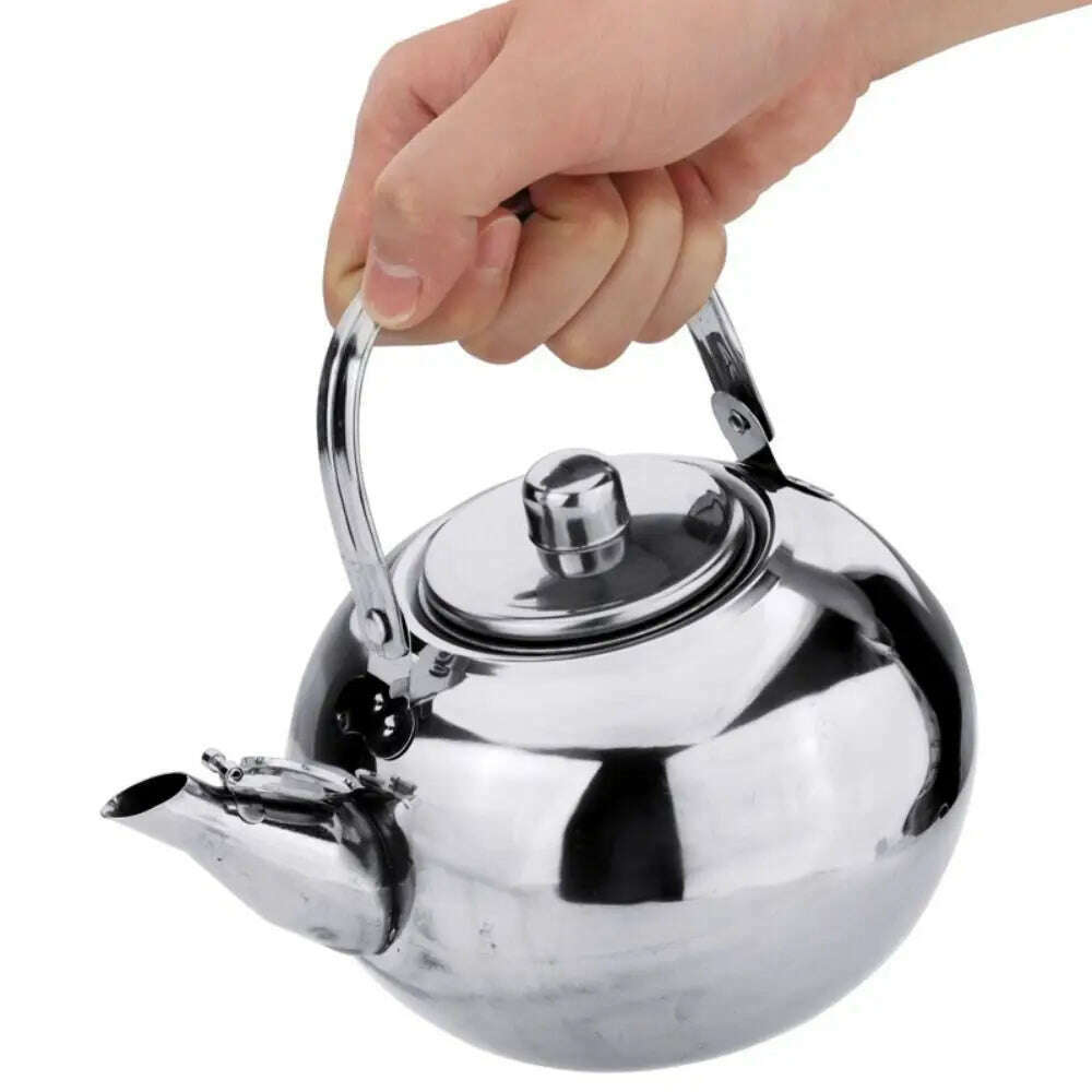 Stainless Steel Water Kettle Teapot With Infuser Filter Coffee Kettle Green Oolong Tea Jug Home Office Tea Coffee Tools Cookware - KIMLUD