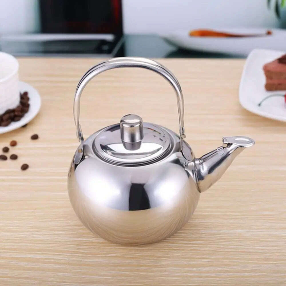 Stainless Steel Water Kettle Teapot With Infuser Filter Coffee Kettle Green Oolong Tea Jug Home Office Tea Coffee Tools Cookware - KIMLUD