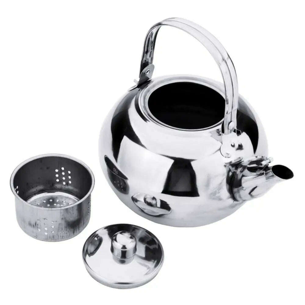 Stainless Steel Water Kettle Teapot With Infuser Filter Coffee Kettle Green Oolong Tea Jug Home Office Tea Coffee Tools Cookware - KIMLUD