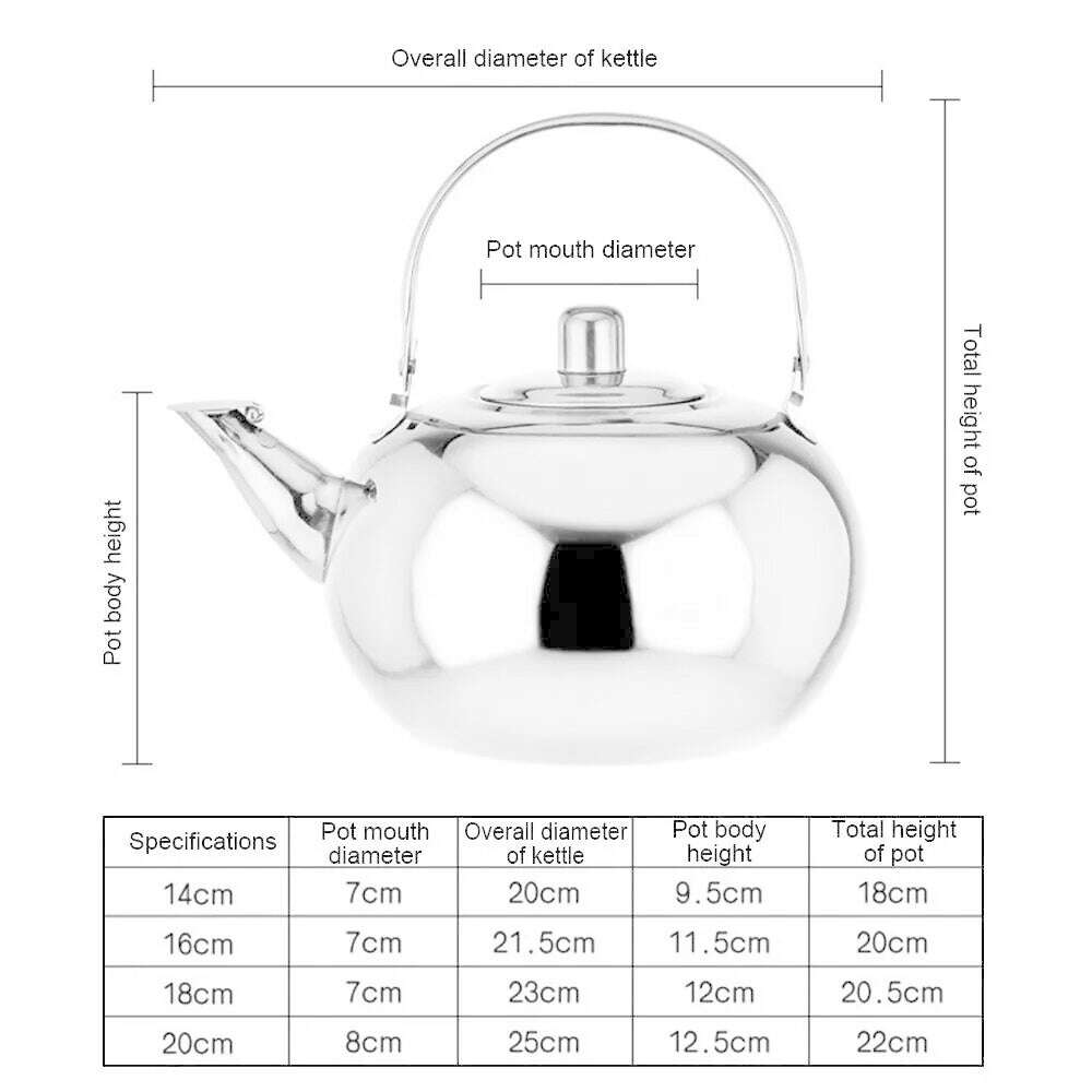 Stainless Steel Water Kettle Teapot With Infuser Filter Coffee Kettle Green Oolong Tea Jug Home Office Tea Coffee Tools Cookware - KIMLUD