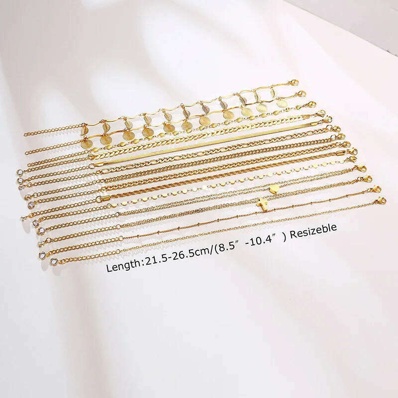 KIMLUD, Stainless Steel Women Chain Anklet Summer Chevron Snake Ankle Foot Bracelet Gift for Her, KIMLUD Womens Clothes