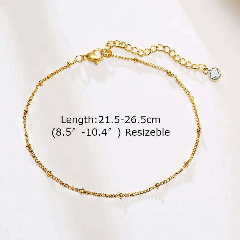 KIMLUD, Stainless Steel Women Chain Anklet Summer Chevron Snake Ankle Foot Bracelet Gift for Her, KIMLUD Womens ClothesKIMLUD, Stainless Steel Women Chain Anklet Summer Chevron Snake Ankle Foot Bracelet Gift for Her, JC-063G, KIMLUD APPAREL - Womens Clothes