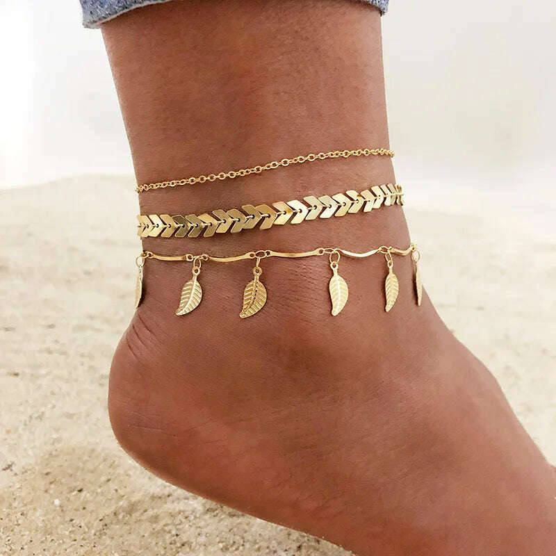 KIMLUD, Stainless Steel Women Chain Anklet Summer Chevron Snake Ankle Foot Bracelet Gift for Her, KIMLUD Womens ClothesKIMLUD, Stainless Steel Women Chain Anklet Summer Chevron Snake Ankle Foot Bracelet Gift for Her, JC-049-058-061, KIMLUD APPAREL - Womens Clothes