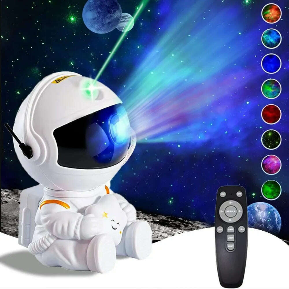 KIMLUD, Star Projector Galaxy Night Light Astronaut Space Projector Starry Nebula Ceiling LED Lamp for Bedroom Home Decorative kids gift, KIMLUD Women's Clothes