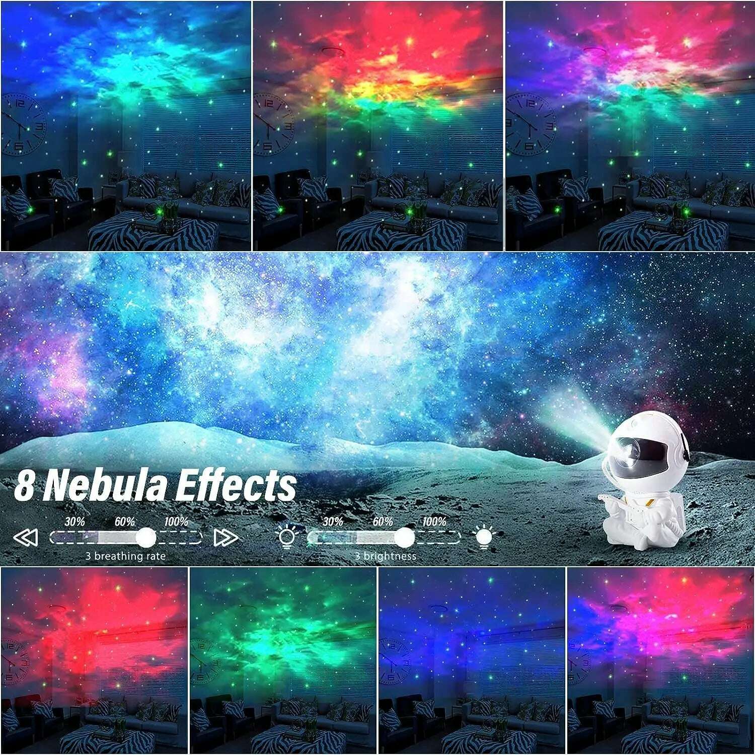 KIMLUD, Star Projector Galaxy Night Light Astronaut Space Projector Starry Nebula Ceiling LED Lamp for Bedroom Home Decorative kids gift, KIMLUD Womens Clothes