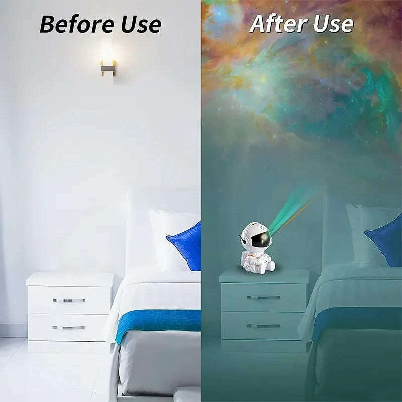 KIMLUD, Starry Sky Projector LED Night Light, Astronaut Lamp Star Light, Rotation Ceiling Lamp Decoration For Bedroom Decor Gift, KIMLUD Womens Clothes