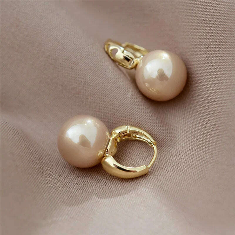 KIMLUD, Statement Minimalist Gold Silver Color Mixed Solid Heart Pendant Hoop Earrings Street Style Korean Fashion Jewelry, 616, KIMLUD APPAREL - Womens Clothes