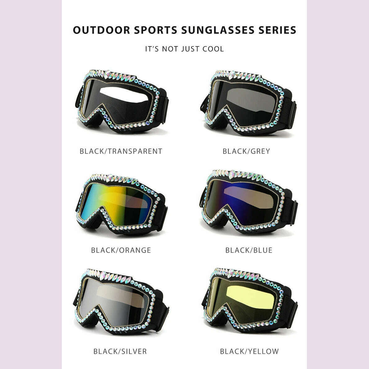 KIMLUD, Steampunk Oversized Diamond Ski Sunglasses Goggle Women Men Snowing Sport Sun Glasses Luxury Rhinestone Eyeglasses De Sol Hombre, KIMLUD Womens Clothes