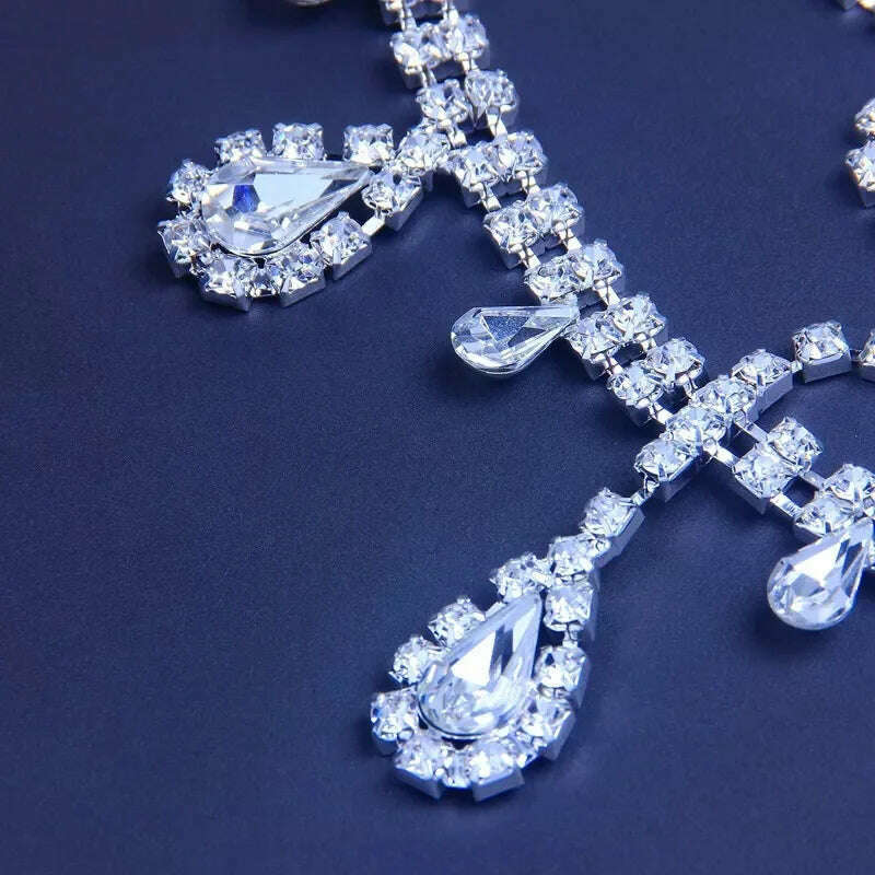 KIMLUD, Stonefans Boho Bridal Wedding Head Chain Rhinestone Hair Jewelry for Women Free shippin Oval Crystal Hair Chain Accessories Gift, KIMLUD Womens Clothes