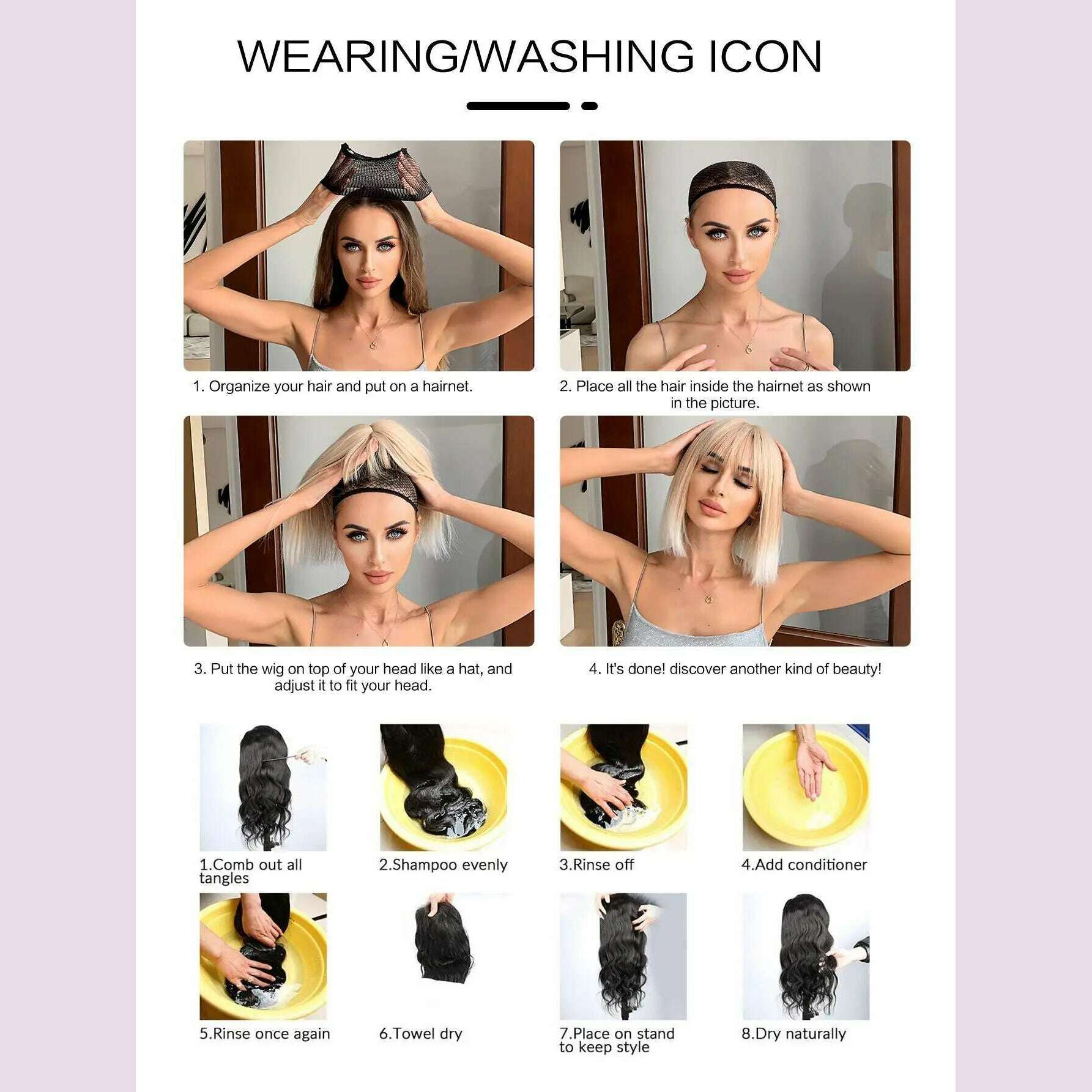 Straight Long Ponytail Hair Extension Clip in Synthetic Drawstring Ombre Blond Ponytail Wig Afro Pony Tail Women Hairpiece False - KIMLUD