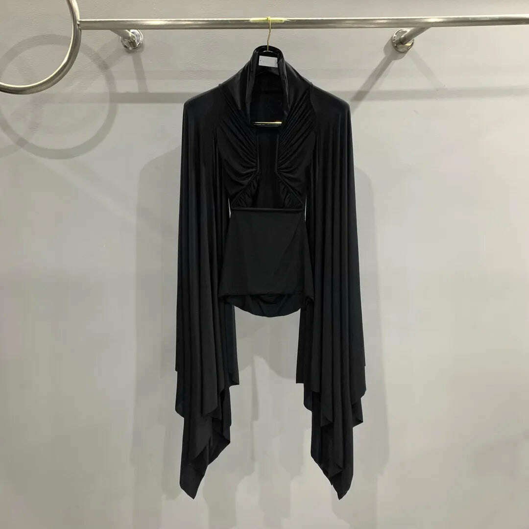 KIMLUD, Stretchy Slim y2k Top Sexy Hottie Scoop Cutout Hollow Fixed Frame Long Sleeve Woman clothing Bottom Knit Bat Tops 2023 Fall New, KIMLUD Womens ClothesKIMLUD, Stretchy Slim y2k Top Sexy Hottie Scoop Cutout Hollow Fixed Frame Long Sleeve Woman clothing Bottom Knit Bat Tops 2023 Fall New, black / S, KIMLUD APPAREL - Womens Clothes