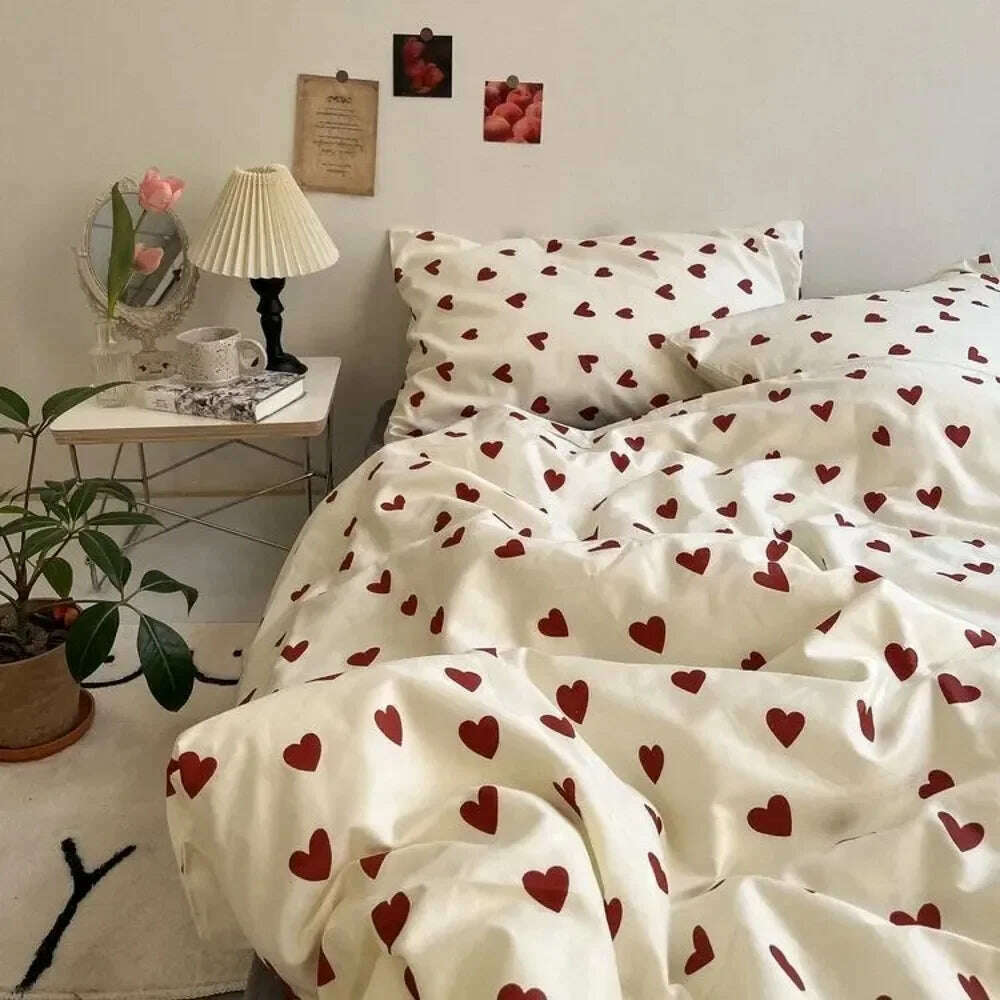 KIMLUD, Style Bedding Set Boys Girls Twin Queen Size Duvet Cover Flat Sheet Pillowcase Bed Linen Kids Adult Fashion Home Textile, KIMLUD Womens Clothes