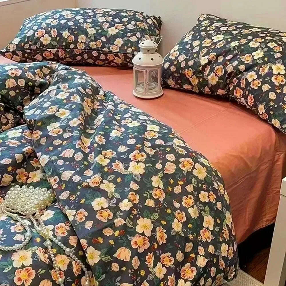 KIMLUD, Style Bedding Set Boys Girls Twin Queen Size Duvet Cover Flat Sheet Pillowcase Bed Linen Kids Adult Fashion Home Textile, KIMLUD Womens Clothes