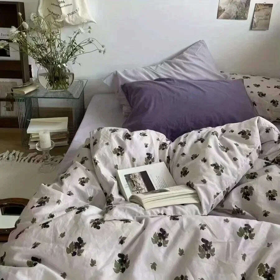 KIMLUD, Style Bedding Set Boys Girls Twin Queen Size Duvet Cover Flat Sheet Pillowcase Bed Linen Kids Adult Fashion Home Textile, KIMLUD Womens Clothes